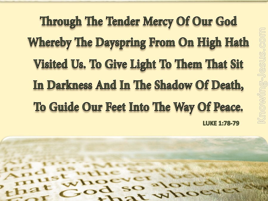 Luke 1:78 Through The Tender Mercy Of Our God (cream)